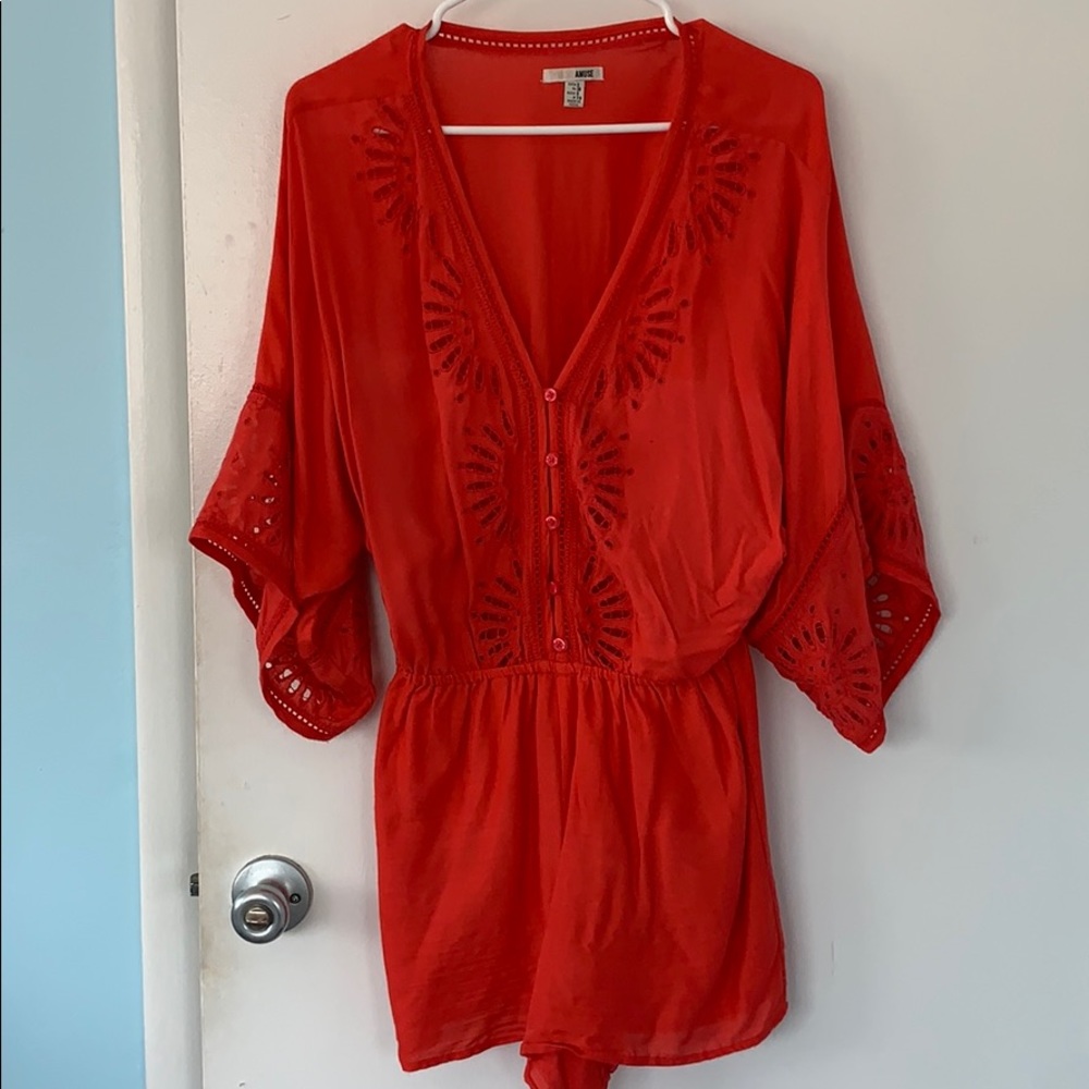 Amuse Society Red Romper Size Small